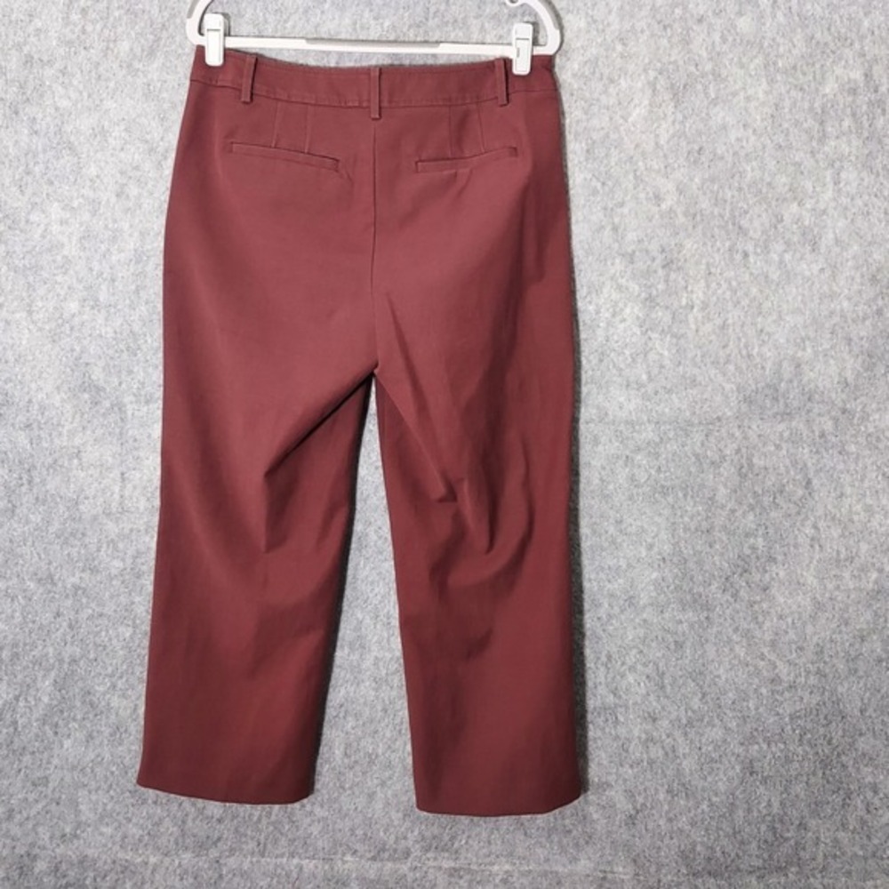 Talbots Pants 6 Burgundy Nautical Sailor Skipper Marine Crop Wide Leg Button - Picture 5 of 9
